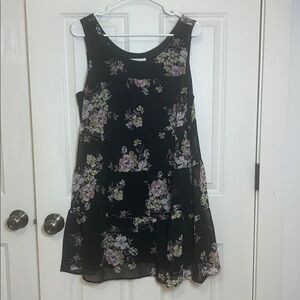 June & Hudson Floral Mini Dress size XL black